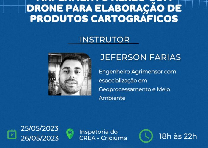 CURSO: MAPEAMENTO AÉREO COM DRONE PARA ELABORAÇÃO DE PRODUTOS CARTOGRÁFICOS