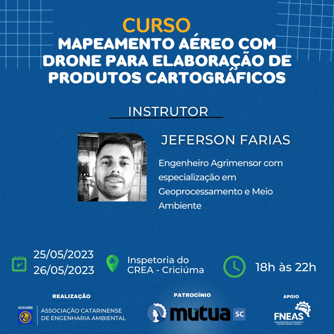 CURSO: MAPEAMENTO AÉREO COM DRONE PARA ELABORAÇÃO DE PRODUTOS CARTOGRÁFICOS